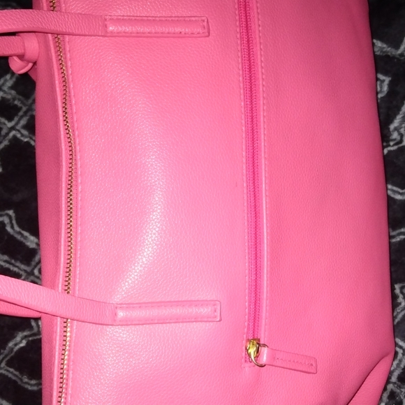 Poverty Flats pink tote handbag gold lining - Picture 6 of 17